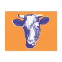 Purple Retro Cow Graphic