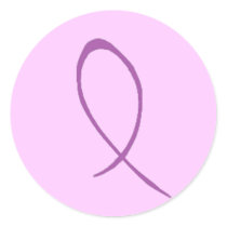 Purple Ribbon Customisable Sticker