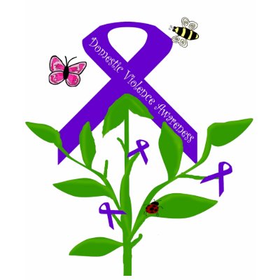 Purple ribbon Domestic Violence Awareness shirt by marcya7