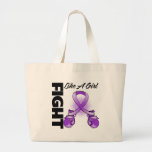 Purple Ribbon Fight Like A Girl Tote Bags