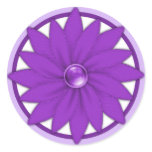 Purple Ribbon Flower Sticker