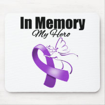 Purple Ribbon In Memory of My Hero Mouse Pad