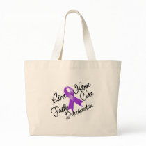 Purple Ribbon Love Hope Determination Tote Bag
