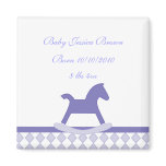 Purple Rocking Horse New Baby Magnet