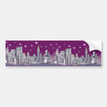 purple romantic New York Bumper Stickers