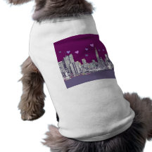 purple romantic New York Doggie T-shirt