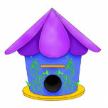 Purple Roof Birdhouse Photo Sculpture