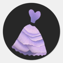Purple Rose Petal Bridesmaid Dress - Heart Bodice Stickers