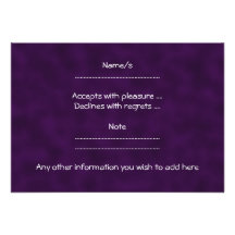 Purple Rose. With Black and Dark Purple. Personalized Invitation