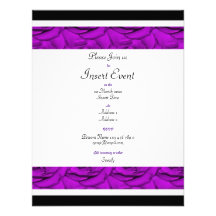 Purple roses - customisable invitation template