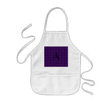Purple roses monogram apron