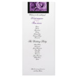 PURPLE ROSES Wedding Program Announcement Rack Card Template