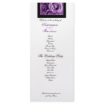 PURPLE ROSES Wedding Program Announcement rack cards