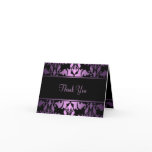 Purple Royal Damask Thank You Card