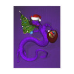 Purple Santa Dragon Post Cards