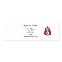 Purple santa owl business card