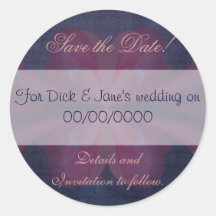 Purple Save the Date Seal Sticker