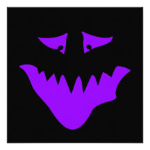 Purple Scary Face. Monster. Personalized Invites