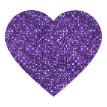 Purple Sequin Effect Heart Sticker Sheets