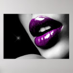 purple sexy lips posters