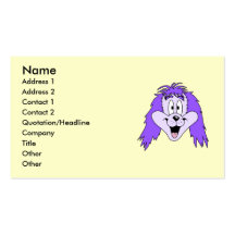 Purple Shaggy Dog. Cartoon. Business Card Templates