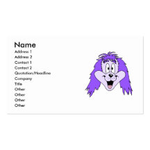 Purple Shaggy Dog. Cartoon. Business Cards