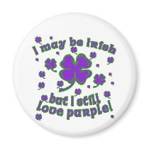 Purple Shamrock St. Patrick's Day Design Magnets