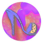 purple shoe on pink and purple background stickers