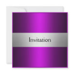 Purple Silver  Party Invitation