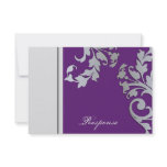 Purple & Silver Sparkle Wedding Response RSVP invitations
