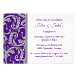 Purple silver swirl engagement anniversary CUSTOM Personalised Invites