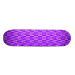 Purple Skull & Crossbones Chequered Skateboard