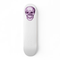 Purple Skull on Skateboard