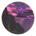 Purple Sky with birds 3d stickers