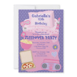 Purple Slumber Party Fun Birthday Invitation