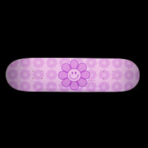 Purple Smiley Flower Skateboard skateboards