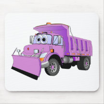 Purple Snow Plough Cartoon Mousepad
