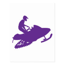 Purple-Snowmobiler Post Cards
