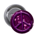 PURPLE SPARKLE PEACE SIGN BUTTON