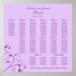 Purple Square Wedding Reception Seating Chart Posters