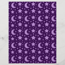 Purple stars and moon patterns personalised flyer