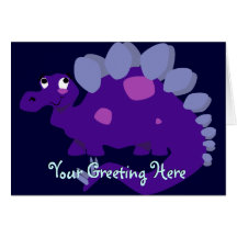 Purple Stegosaurus Greeting Card