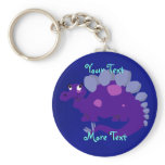 Purple Stegosaurus keychain