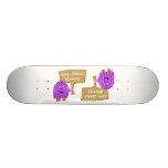Purple stop global warming custom skateboard