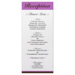 Purple Stripe Chocolate Brown Reception Menu rack cards