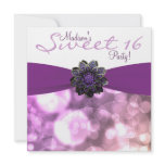 Purple Sweet 16 Birthday Party invitations