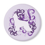 Purple Swirl Afghan Hound magnets