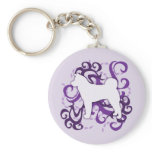 Purple Swirl Akita keychains