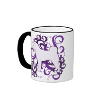 Purple Swirl Akita Coffee Mug
