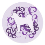 Purple Swirl Akita stickers